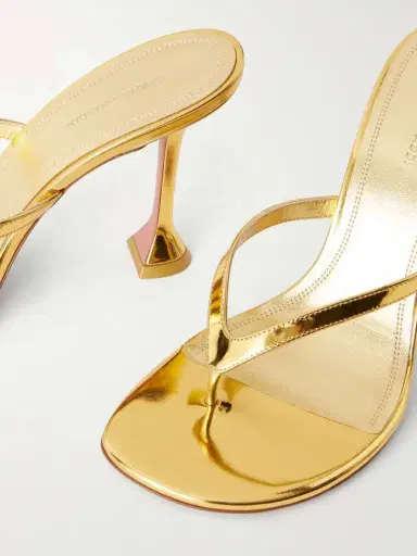 Amina Muaddi Juliette 95 Metallic Leather Thong Sandals | Thumbnail 5 Amina Muaddi Juliette 95 Metallic Leather Thong Sandals | Thumbnail 5