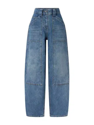 Co Paneled Mid-rise Barrel-leg Jeans | Thumbnail 1