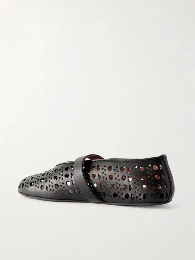 Alaïa Perforated Leather Ballet Pumps | Thumbnail 3