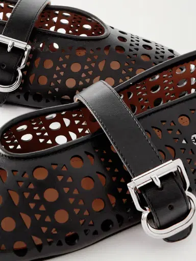 Alaïa Perforated Leather Ballet Pumps | Thumbnail 4