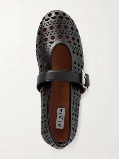 Alaïa Perforated Leather Ballet Pumps | Thumbnail 5