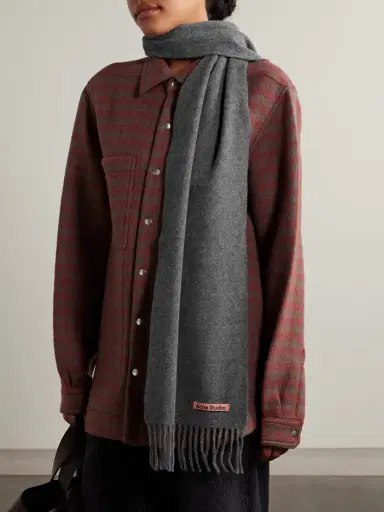 Acne Studios Fringed Wool Scarf | Thumbnail 2