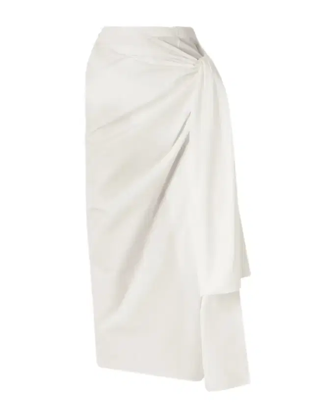 Shay Tie-detailed Draped Cotton-poplin Wrap Midi Skirt