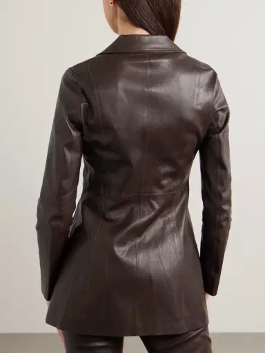 Nour Hammour Monica Paneled Leather Blazer | Thumbnail 3