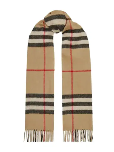 Burberry + Net Sustain Fringed Checked Cashmere Scarf | Thumbnail 1 Burberry + Net Sustain Fringed Checked Cashmere Scarf | Thumbnail 1