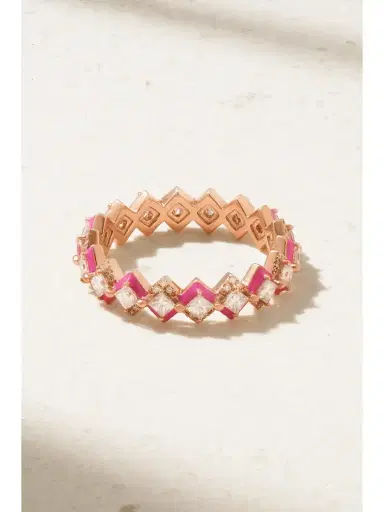 Kamyen Mosaïque 18-karat Rose Gold, Diamond And Enamel Ring | Thumbnail 3
