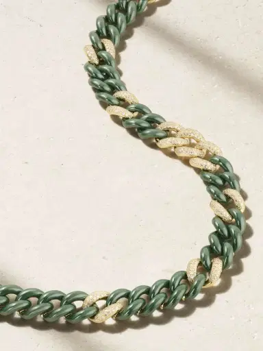 SHAY Essential Link 18-karat Gold, Ceramic And Diamond Necklace | Thumbnail 4 SHAY Essential Link 18-karat Gold, Ceramic And Diamond Necklace | Thumbnail 4