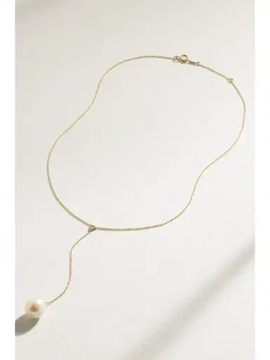 Mizuki 14-karat Gold, Pearl And Diamond Necklace | Thumbnail 4