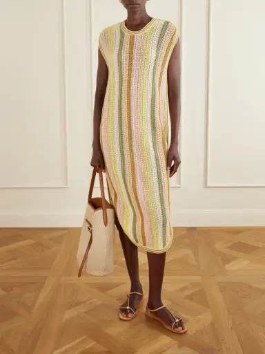 Zimmermann Indra Striped Crocheted Cotton Coverup | Thumbnail 2 Zimmermann Indra Striped Crocheted Cotton Coverup | Thumbnail 2
