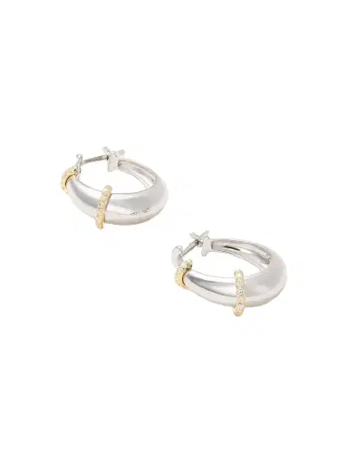 L’Atelier Nawbar Buoy 18-karat White And Yellow Gold Diamond Hoop Earrings | Thumbnail 1 L’Atelier Nawbar Buoy 18-karat White And Yellow Gold Diamond Hoop Earrings | Thumbnail 1