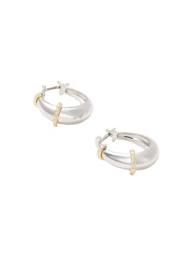L’Atelier Nawbar Buoy 18-karat White And Yellow Gold Diamond Hoop Earrings