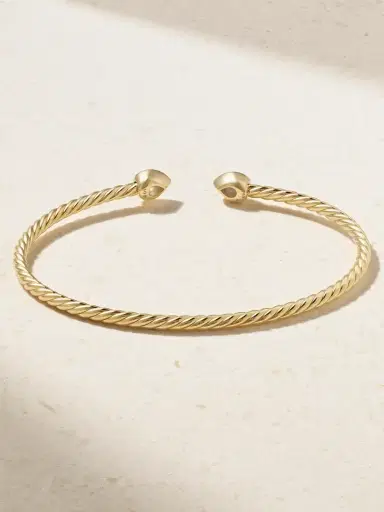 David Yurman Petite Modern Renaissance® Cablespira® 18-karat Gold Diamond Cuff | Thumbnail 3