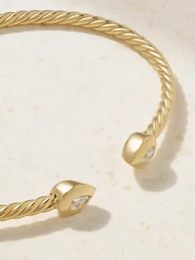 David Yurman Petite Modern Renaissance® Cablespira® 18-karat Gold Diamond Cuff | Thumbnail 4