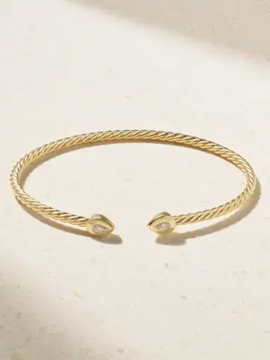 David Yurman Petite Modern Renaissance® Cablespira® 18-karat Gold Diamond Cuff | Thumbnail 1