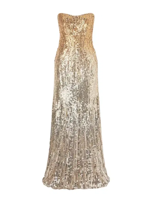 Lior Embellished Sequined Satin Gown
