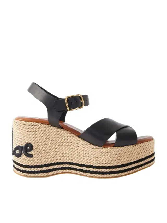 Leather Platform Espadrilles