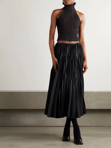 Alaïa Cropped Ribbed-knit Top | Thumbnail 2 Alaïa Cropped Ribbed-knit Top | Thumbnail 2