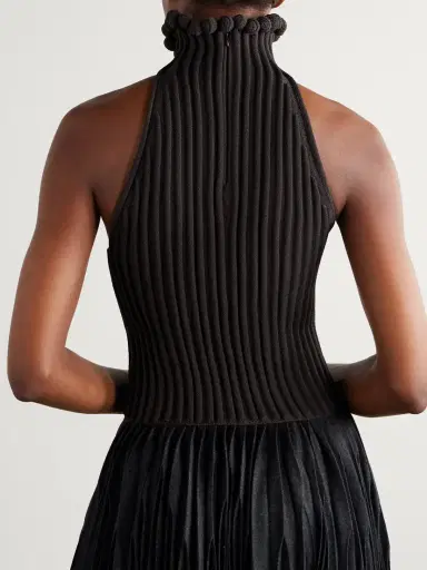 Alaïa Cropped Ribbed-knit Top | Thumbnail 3 Alaïa Cropped Ribbed-knit Top | Thumbnail 3