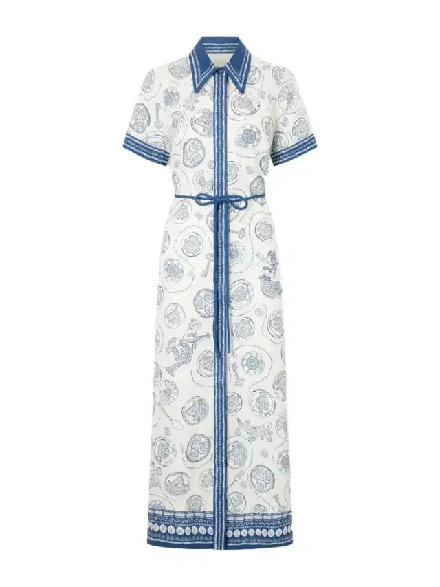 Lucky Printed Linen Maxi Dress