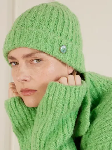 God’s True Cashmere Button-embellished Ribbed Cashmere-bouclé Beanie | Thumbnail 2