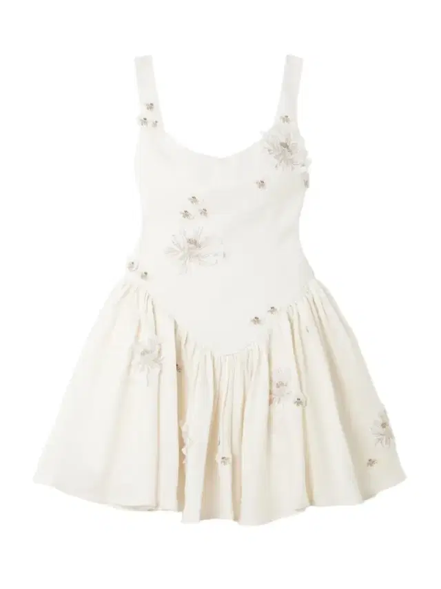 Agua by Agua Bendita Lima Embellished Appliquéd Linen Mini Dress
