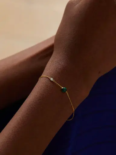 Mateo Dot 14-karat Gold, Malachite And Diamond Bracelet | Thumbnail 2