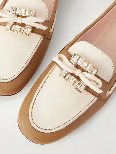 Roger Vivier Embellished Bow-detailed Two-tone Leather Loafers | Thumbnail 5 Roger Vivier Embellished Bow-detailed Two-tone Leather Loafers | Thumbnail 5