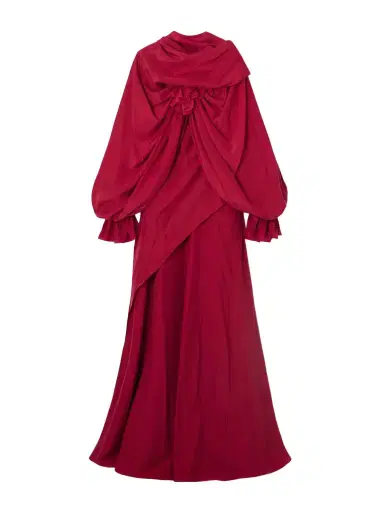 Alexander McQueen Cape-effect Ruffled Draped Silk-habotai Gown | Thumbnail 1