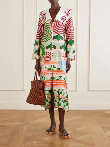 Cristiano Marcheli Sofia Printed Silk-blend Satin Midi Dress | Thumbnail 2