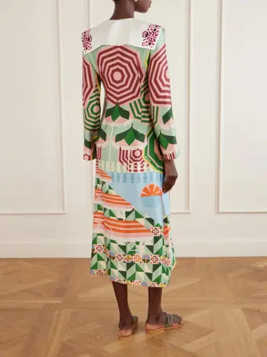 Cristiano Marcheli Sofia Printed Silk-blend Satin Midi Dress | Thumbnail 3