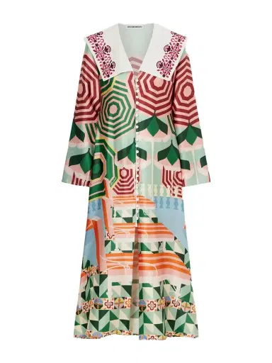 Cristiano Marcheli Sofia Printed Silk-blend Satin Midi Dress | Thumbnail 1