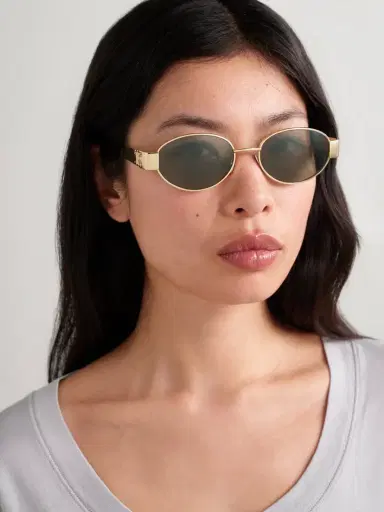 CELINE Eyewear Oval-frame Gold-tone And Tortoiseshell Acetate Sunglasses | Thumbnail 2