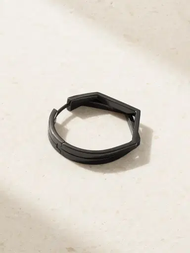 Repossi Antifer Medium 18-karat Blackened Gold Diamond Single Hoop Earring | Thumbnail 3 Repossi Antifer Medium 18-karat Blackened Gold Diamond Single Hoop Earring | Thumbnail 3