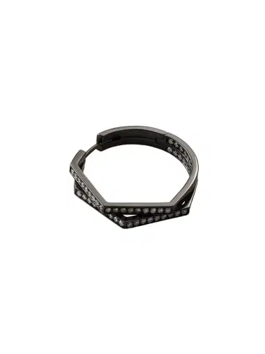 Repossi Antifer Medium 18-karat Blackened Gold Diamond Single Hoop Earring | Thumbnail 1 Repossi Antifer Medium 18-karat Blackened Gold Diamond Single Hoop Earring | Thumbnail 1