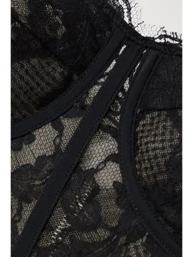 Alexander McQueen Satin-trimmed Cotton-blend Corded Lace Bustier Top | Thumbnail 4 Alexander McQueen Satin-trimmed Cotton-blend Corded Lace Bustier Top | Thumbnail 4