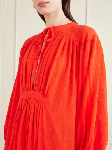 Les Vacances D’Irina Hazy Gathered Cotton Maxi Dress | Thumbnail 4 Les Vacances D’Irina Hazy Gathered Cotton Maxi Dress | Thumbnail 4