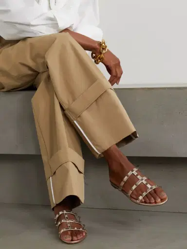 Valentino Garavani Rockstud Metallic Leather Sandals | Thumbnail 2