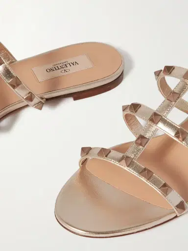 Valentino Garavani Rockstud Metallic Leather Sandals | Thumbnail 4