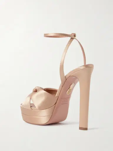 Aquazzura Cupid Plateau 130 Knotted Satin Platform Sandals | Thumbnail 3 Aquazzura Cupid Plateau 130 Knotted Satin Platform Sandals | Thumbnail 3