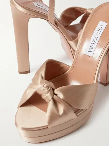 Aquazzura Cupid Plateau 130 Knotted Satin Platform Sandals | Thumbnail 4 Aquazzura Cupid Plateau 130 Knotted Satin Platform Sandals | Thumbnail 4