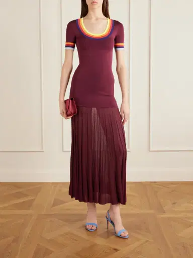 Christopher John Rogers Pleated Ribbed Maxi Dress | Thumbnail 2 Christopher John Rogers Pleated Ribbed Maxi Dress | Thumbnail 2