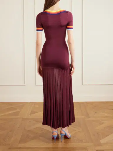 Christopher John Rogers Pleated Ribbed Maxi Dress | Thumbnail 3 Christopher John Rogers Pleated Ribbed Maxi Dress | Thumbnail 3