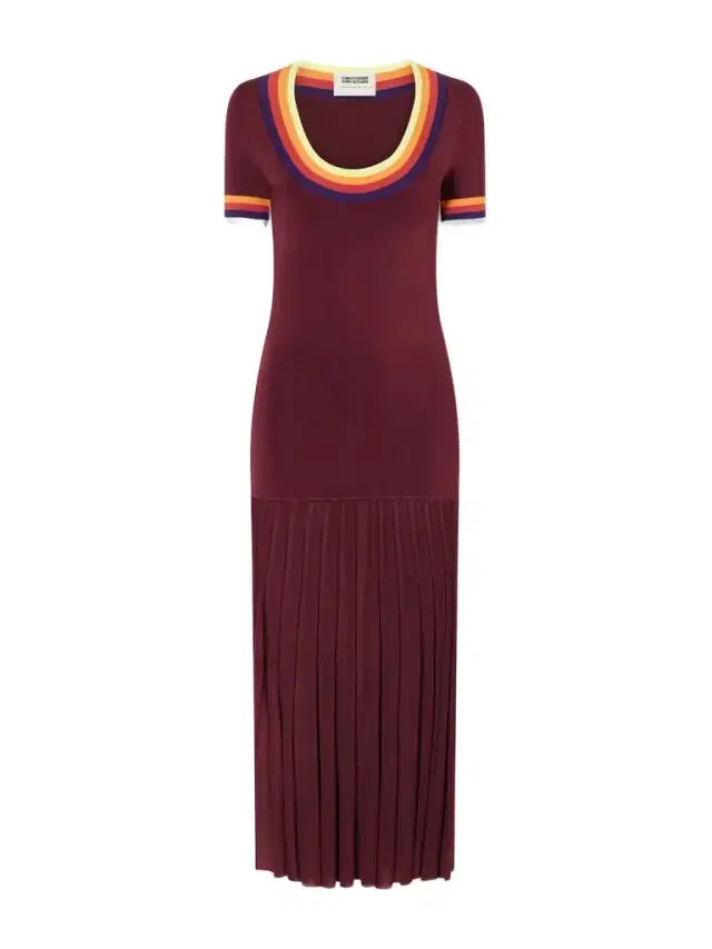 Pleated Ribbed Maxi Dress