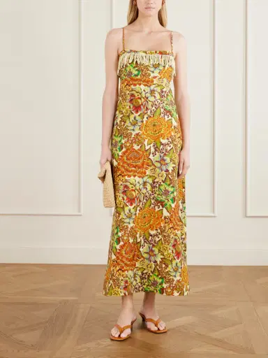 ALÉMAIS Lana Fringed Floral-print Linen Midi Dress | Thumbnail 2 ALÉMAIS Lana Fringed Floral-print Linen Midi Dress | Thumbnail 2