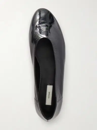 TOTEME Crinkled Patent-leather Ballet Flats | Thumbnail 6