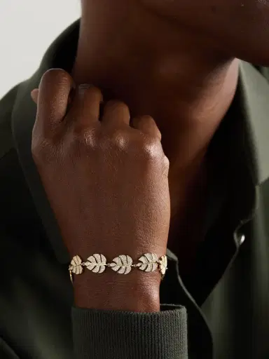 Sydney Evan Monstera Leaf Eternity 14-karat Gold Diamond Bracelet | Thumbnail 2 Sydney Evan Monstera Leaf Eternity 14-karat Gold Diamond Bracelet | Thumbnail 2