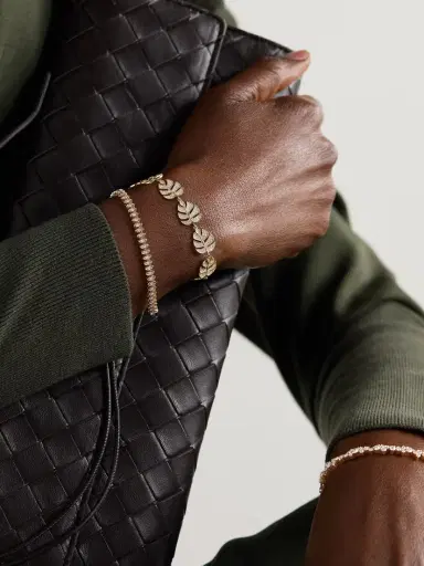 Sydney Evan Monstera Leaf Eternity 14-karat Gold Diamond Bracelet | Thumbnail 4 Sydney Evan Monstera Leaf Eternity 14-karat Gold Diamond Bracelet | Thumbnail 4