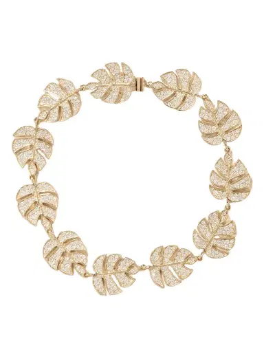 Sydney Evan Monstera Leaf Eternity 14-karat Gold Diamond Bracelet | Thumbnail 1 Sydney Evan Monstera Leaf Eternity 14-karat Gold Diamond Bracelet | Thumbnail 1