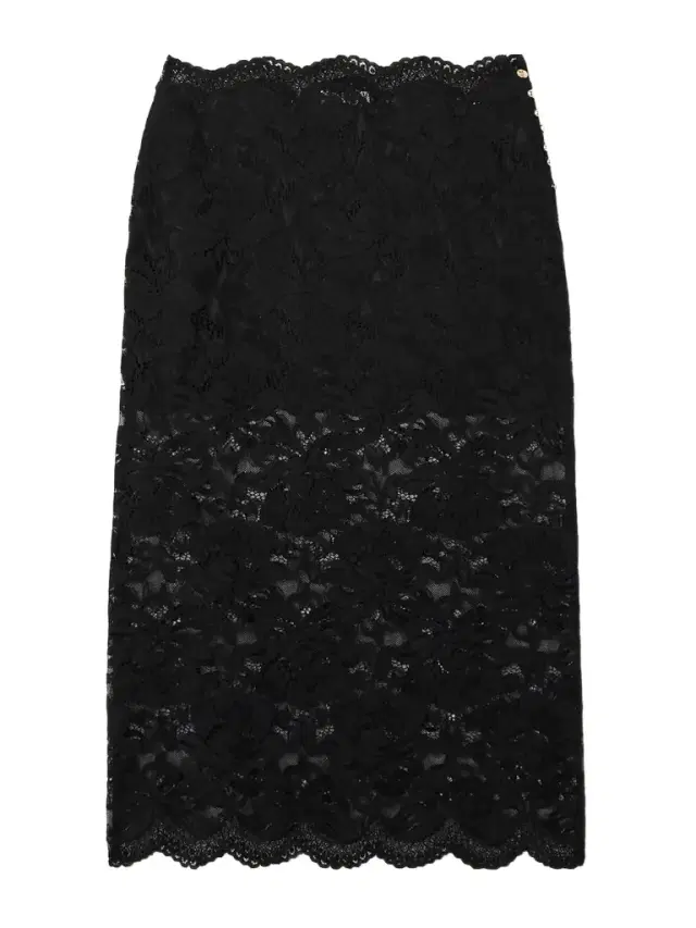 Rabanne Scalloped Lace Midi Skirt