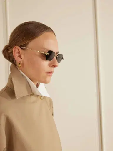Cartier Eyewear Panthère De Cartier Rimless Hexagon-frame Gold-tone Sunglasses | Thumbnail 4
